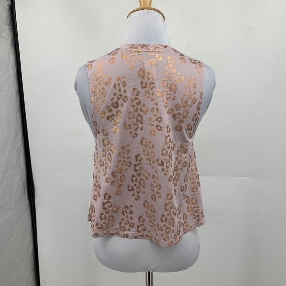 Spiritual Gangster Tank Top Womens Extra Small Sleeveless Crop Metallic Cheetah - Picture 5 of 10